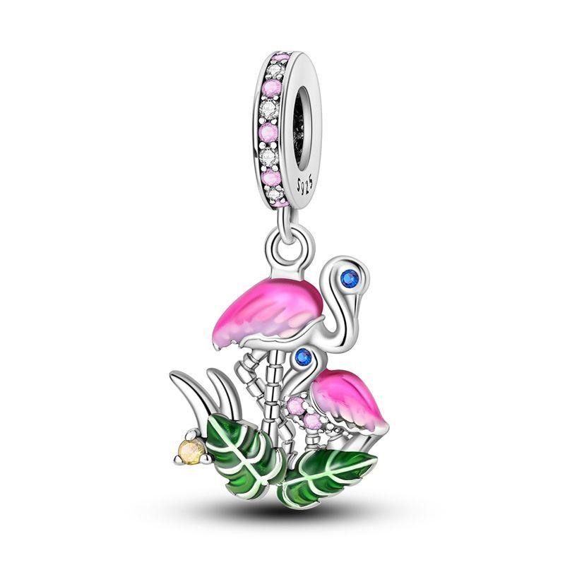 Copper Pink Rabbit Cat Dog Animal Series Charms Beads Fit Original Fine Bracelets Diy Jewelry Giftaccessory