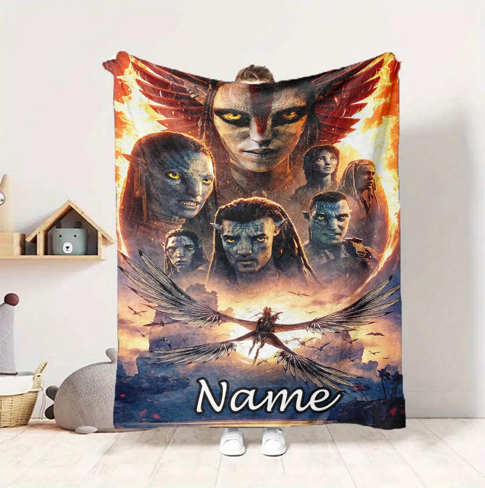 Benutzerdefinierter Name Avatar Welt Flanell Decke Überwurf Weich Warm Sofa Bett Dekor Einzigartiges Geschenk