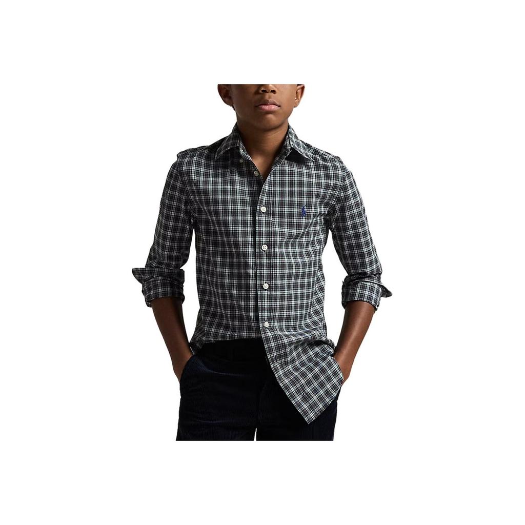 Polo Ralph Lauren Casual Shirt Cotton Poplin Single-Breasted Plaid Kids tops 323979324-003