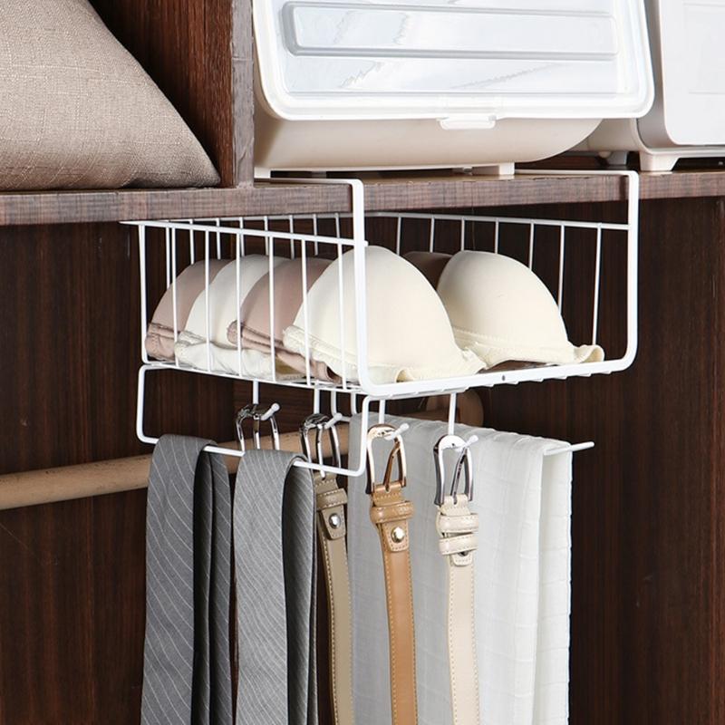 Under Shelf Basket Under Cabinet Shelf Storage Wire Basket Home Organization for Kitchen Pantry Desk Easy to Install