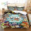 Cuphead and Mugman Game Gamer Bedding Set Single Twin Full Queen King Size Bed Set Adult Kid Bedroom Bedding Gift029