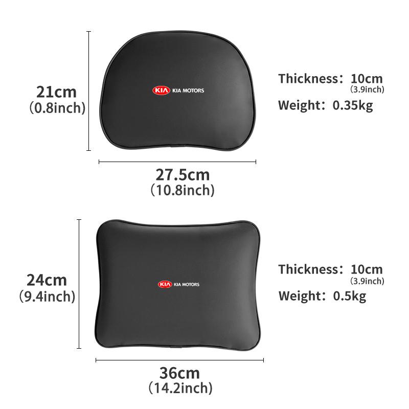 For KIA Car Leather Headrest Neck Support Seat Waist Cushion Pillow Auto Accessories Sorento Stinger Soul Spectra Niro Cadenza Nvhs30