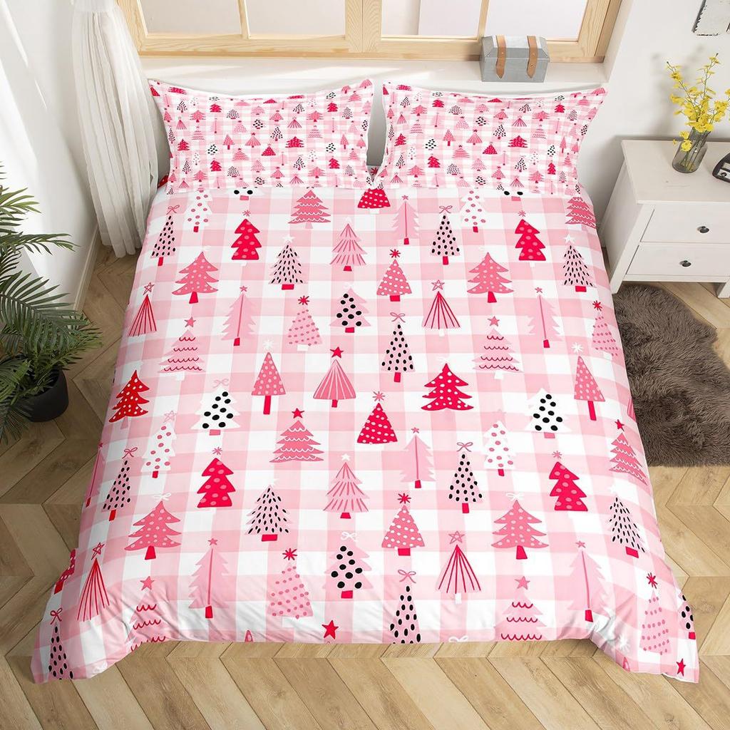 Cartoon Weihnachtsmann Dreiteiliger Bettbezug 3D Digitaldruck Bettwäscheset Bettdecke