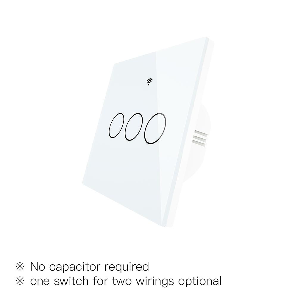 מתג אור חכם ZigBee קיר מגע עם חוט ניטרלי / ללא חוט ניטרלי, ללא קבל נדרש Smart LifeTuya 2/3 Way Muilti-Control
