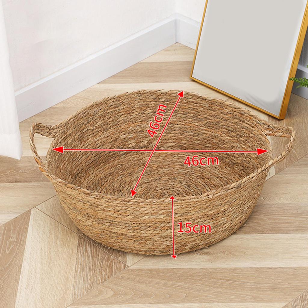 Cat Bed Basket Hand Woven Cat Bed Round Winter Summer Handmade Wear Resistant
