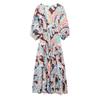 TAOP&ZA Women's Spring/Summer A-line Maxi Dress with Waist-cinching Print