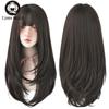 Long Straight Synthetic Light Brown Wigs With Bang For Women Heat-Resistant Daily Use Hair Hot Sell Wholesale Wigs