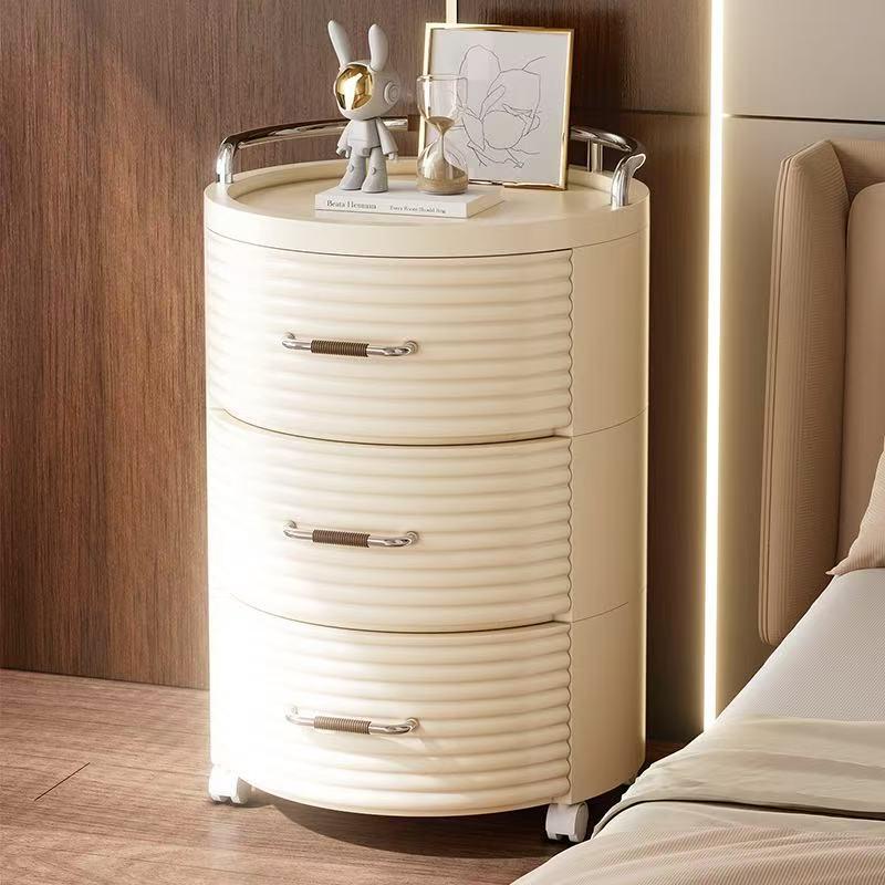 Round Storage Cabinet with Shelves and Drawers