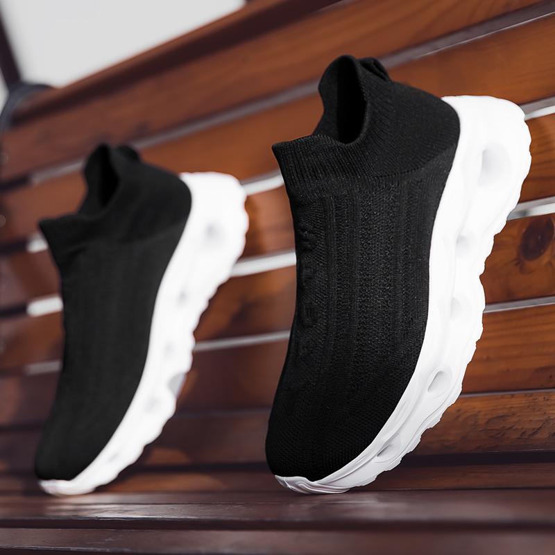 Fashion Sneakers Men Shoes Light Hiking Anti Slip Mesh Vulcanized Shoe Platform Comfortable Couple Lazy Elastic Casual Shoes Large Size