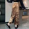 2025 Retro Gold Velvet Midi Skirt: Thickened, Slim, Mid-Length Slit for Autumn/Winter, Perfect for Halloween