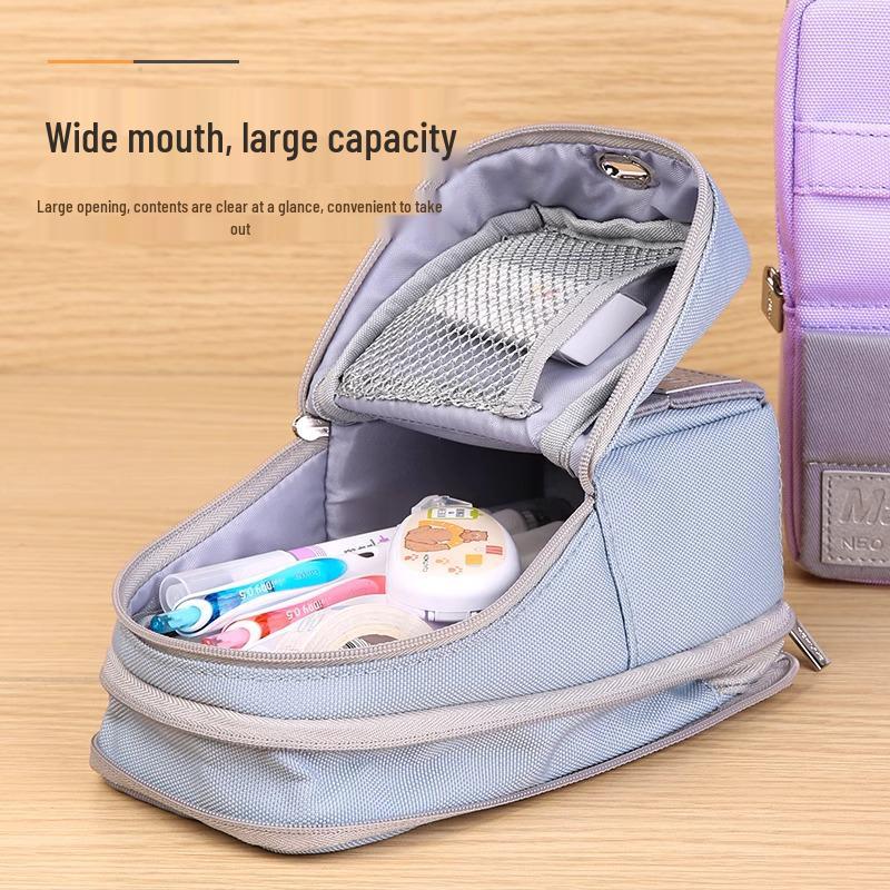 Kokuyo Japan Salt-Style Stand-Up Large Pencil Case with Phone Holder