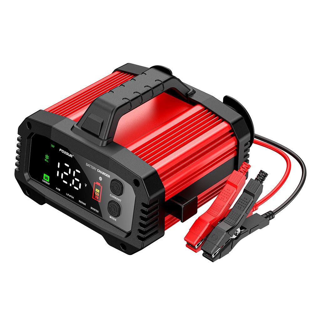 FOXSUR 25A Tragbares Hochleistungs 12V/24V Blei-Säure Lithium Auto/Boot/Motorrad Ladegerät