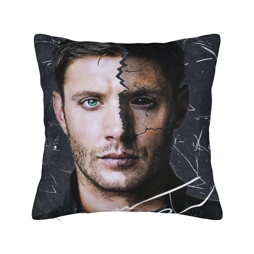Supernatural Dean Kuddfodral Tryck Polyester Kuddfodral Dekorationer Kuddfodral Hem Fyrkantig 18"