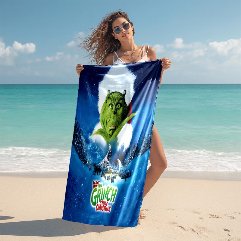 Christmas Gift Oscar Comedy Movie How the Grinch Stole Christmas soft beach towel outdoor camping vacation swinging beach scarf decorative blanket B22