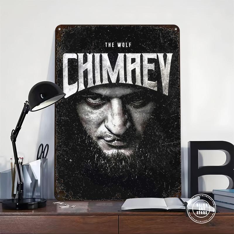 Khamzat Chimaev 'The Wolf' Portrait Tinplate Poster Customized Wall Art Vintage Metal Signs Retro Tin Plaque for Bathroom Decor