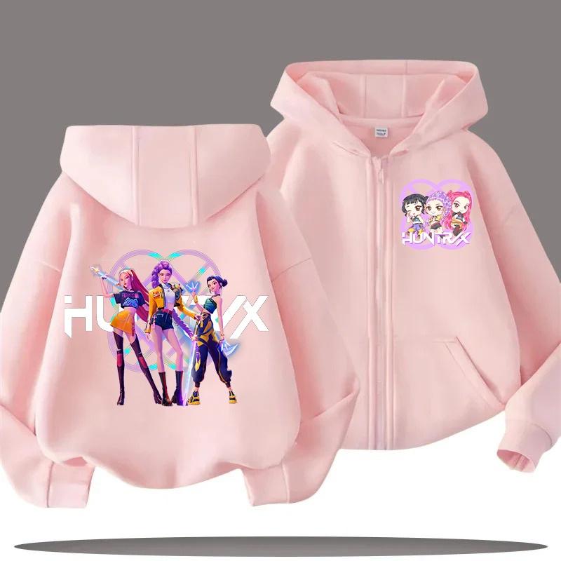2025 Hot Funny Zip Up Sweatshirts Kpop Demon Hunters Hoodie Children Clothes Kid Girl Boy Sweatshirt Zipper Hoody Casual Top