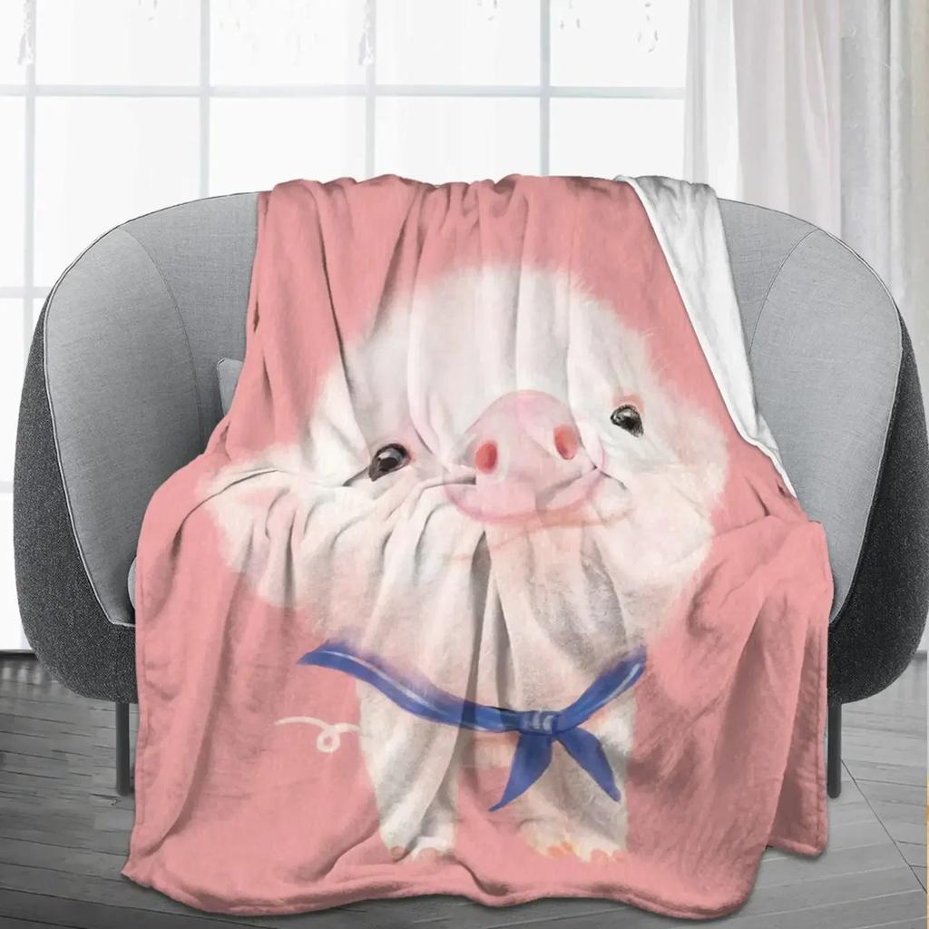Pig Blanket Gifts for Women Pig Lovers,Pink Pig Blankets for Girls Boys,Cozy Warm Cute Animal Flannel Throw Blanket for Bed Sofa