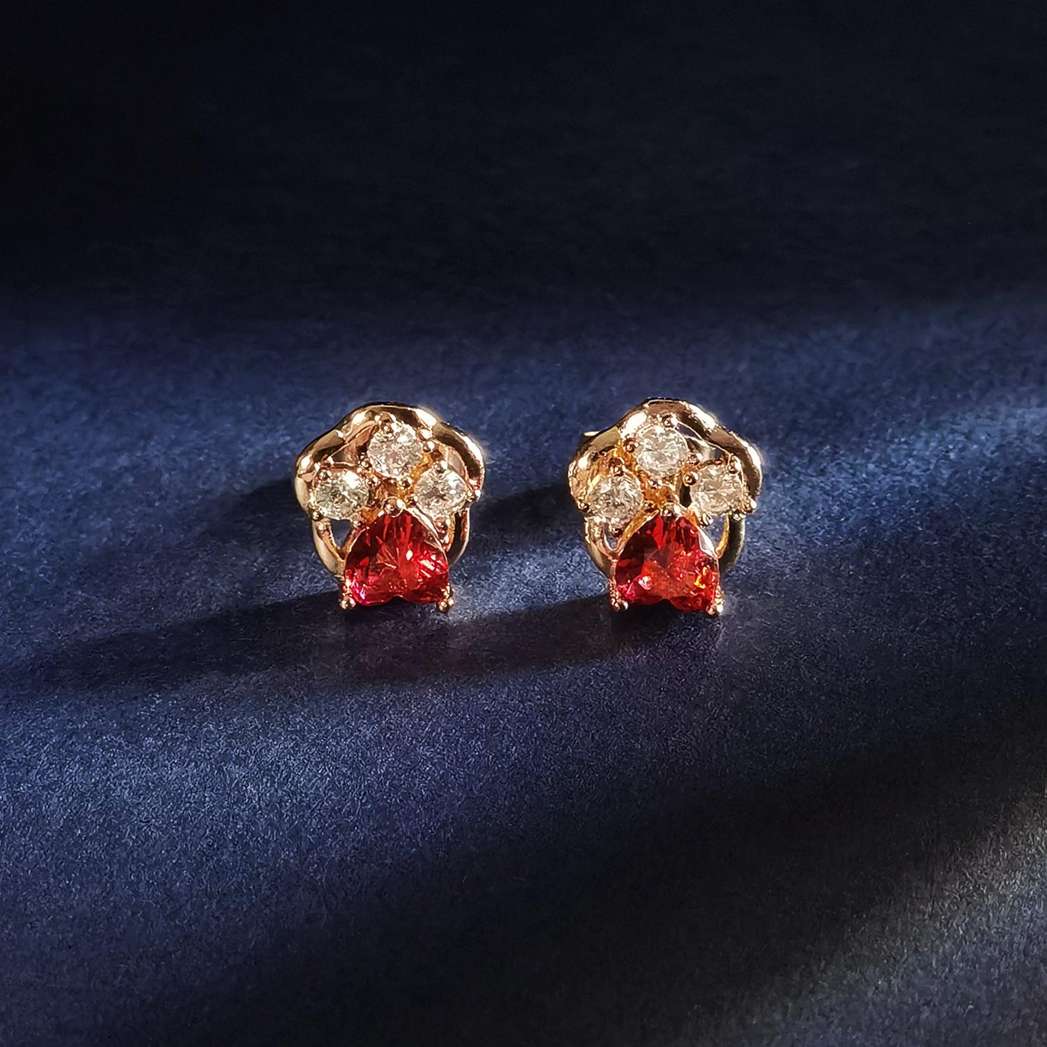 

UMCHO Серьги-гвоздики в форме сердца для женщин, серьги с рубиновым драгоценным камнем, серебро, романтические украшения, милый подарок красный