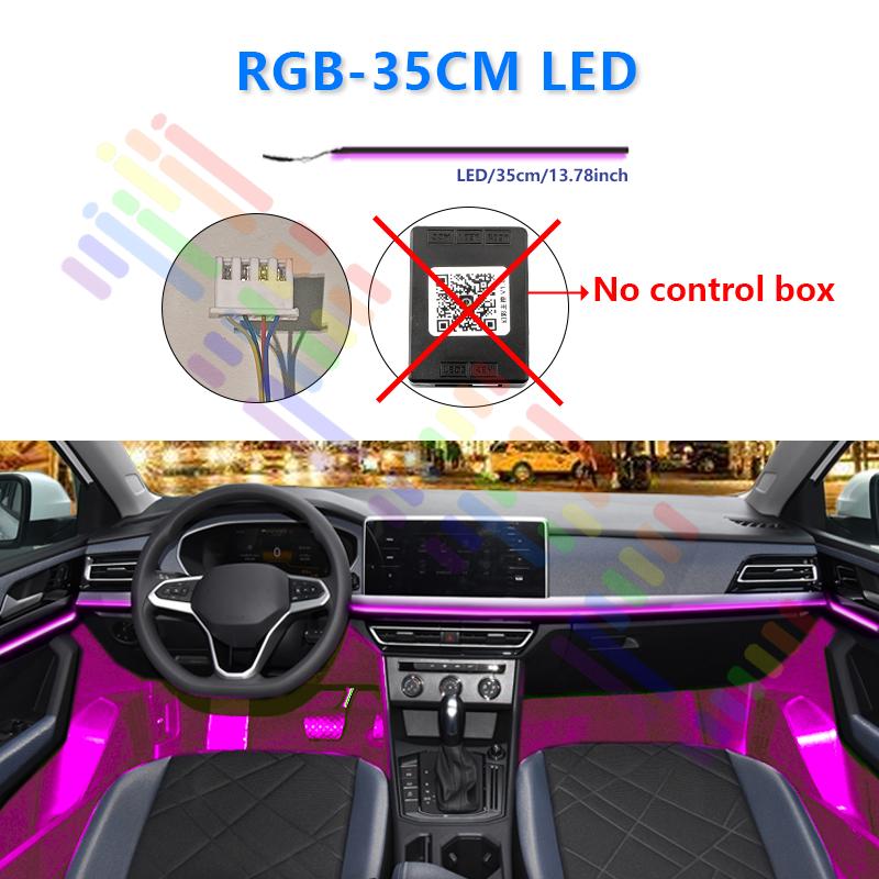 18 in 1 Car Ambient Light 64 Color Acrylic Strips 110cm 90cm 75cm 35cm 20cm Full Colors RGB Car Interior Bluetooth App Control