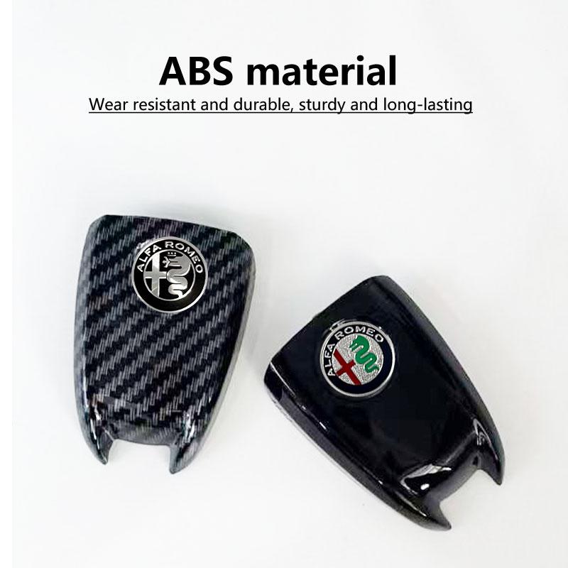 VDNQM1 Car Key Cover Replacement Key Case for Alfa Romeo Giulia Stelvio Tonale Carbon Fiber Style