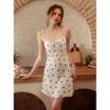 Sexy Pajamas Women's Ice Silk Swinging Collar Animal Crossing Printed Suspender Pajamas Pure Desire Summer French Loungewear