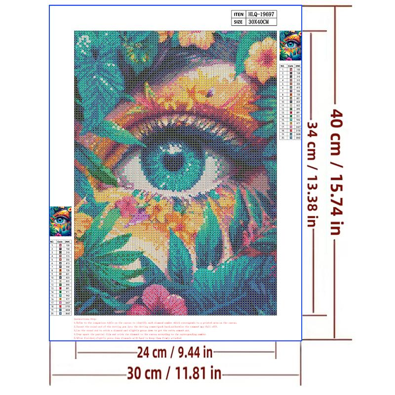 5d DIY Diamond Painting Cross Stitch Abstract Flower Eyes Diamond Embroidery Mosaic Full Round Drill Home Decor Arts