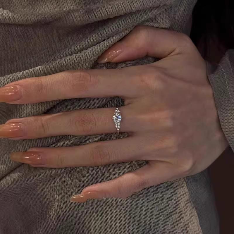 

Women s French Zircon Sparkling Ring: Elegant, Designer, Luxury Open-Finger Accessory