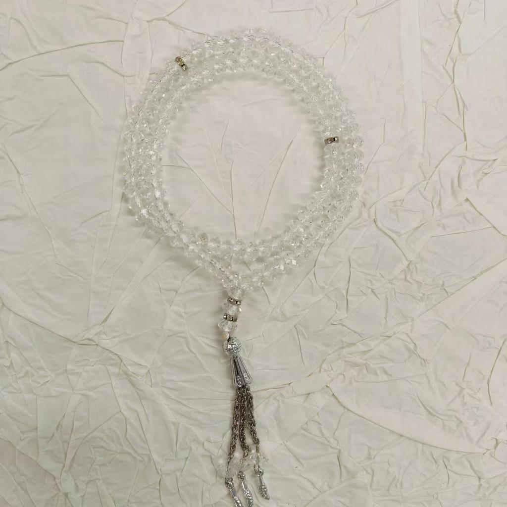 99 Flat Handmade Metal Beaded Muslim Prayer Tasbih - Arabian Rosary Worship Supplies