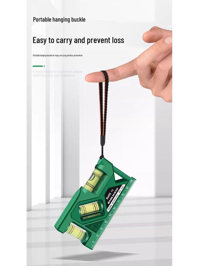 High-Precision Mini Magnetic Spirit Level Protractor Ruler