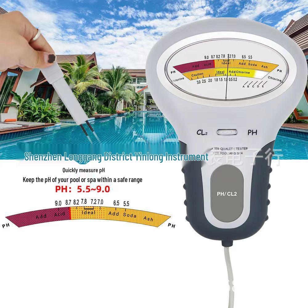 CL2PH Hot Spring & Pool Water Quality Tester: pH & Chlorine Level Detector
