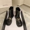 Thick-soled heightening fashion short boots autumn and winter new retro soft leather soft-soled foreign-style versatile Martin boots