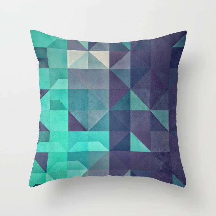 Simple Abstract Geometric Art Peach Leather Velvet Pillow, Fashionable and Comfortable Home Sofa Waist Cushion Pillow Cover