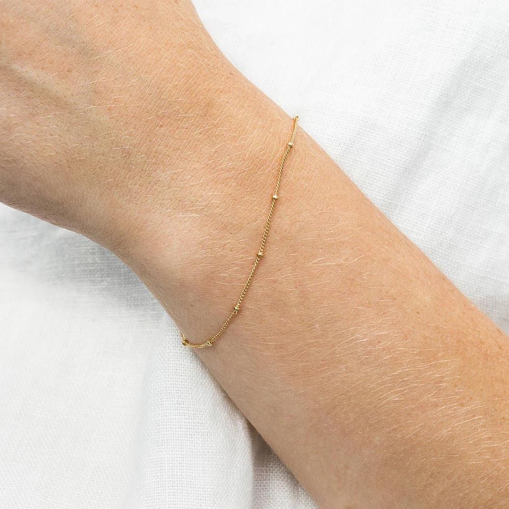 CARLIDANA Stylish Orbit Chain Bracelet Jewellery Stainless Steel Gold Plated Adjustable Beaded Cable Multi Layer Link Bracelet