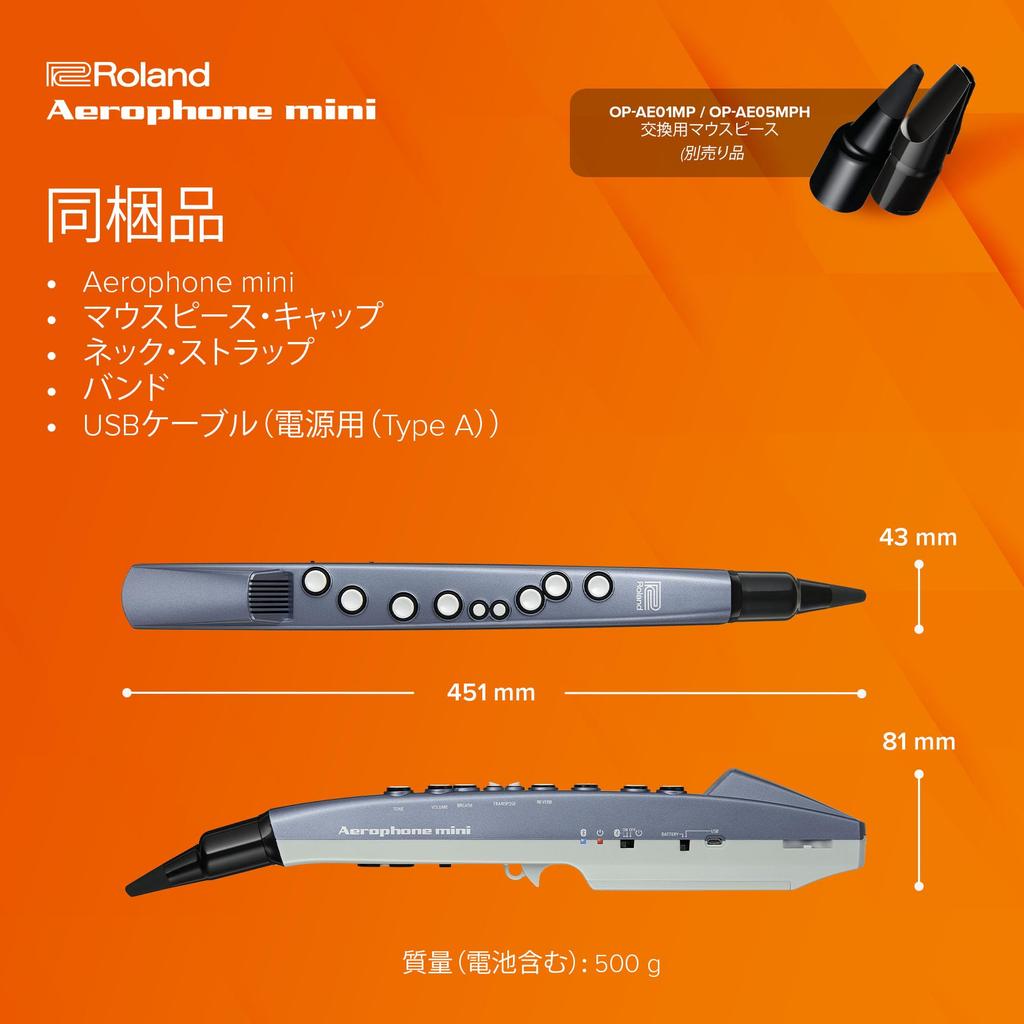 Roland AEROPHONE Digital Wind Instrument Recorder Fingering Guide Compatible AE-01 - App/Bluetooth