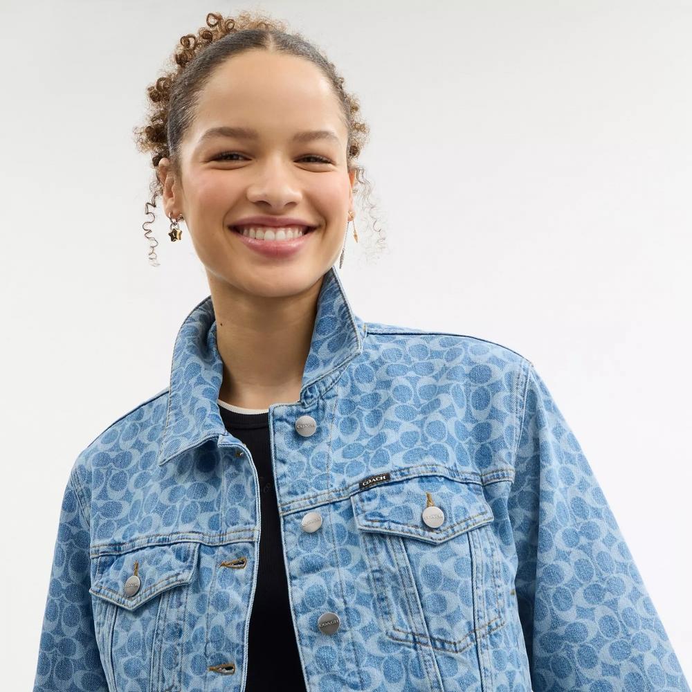Coach Signature Denim Jacket Medium Wash