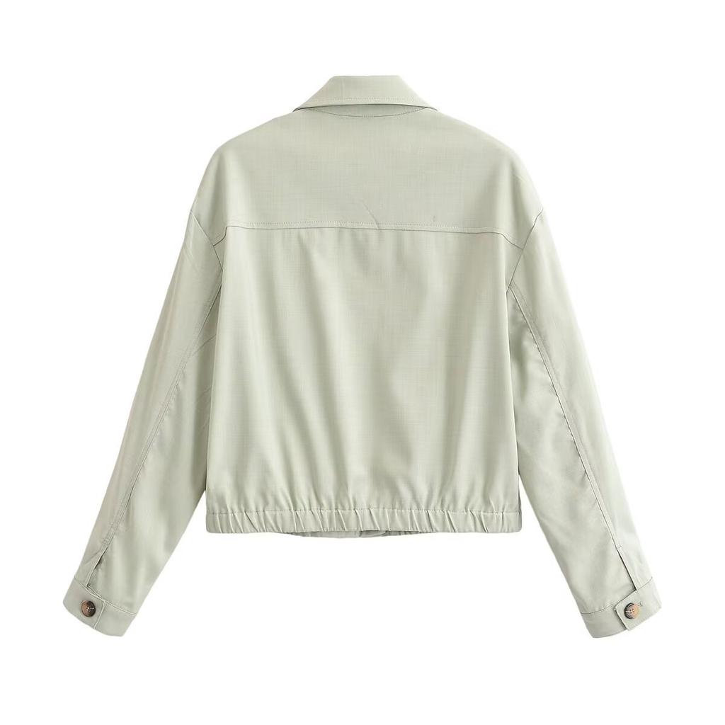 2026 spring new product European and American cross-border women's clothing street fashion flip pocket jacket w09 12083