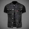 Herren Frühling und Herbst Motorrad Retro Weste Motorrad Fahren Denim Jacke