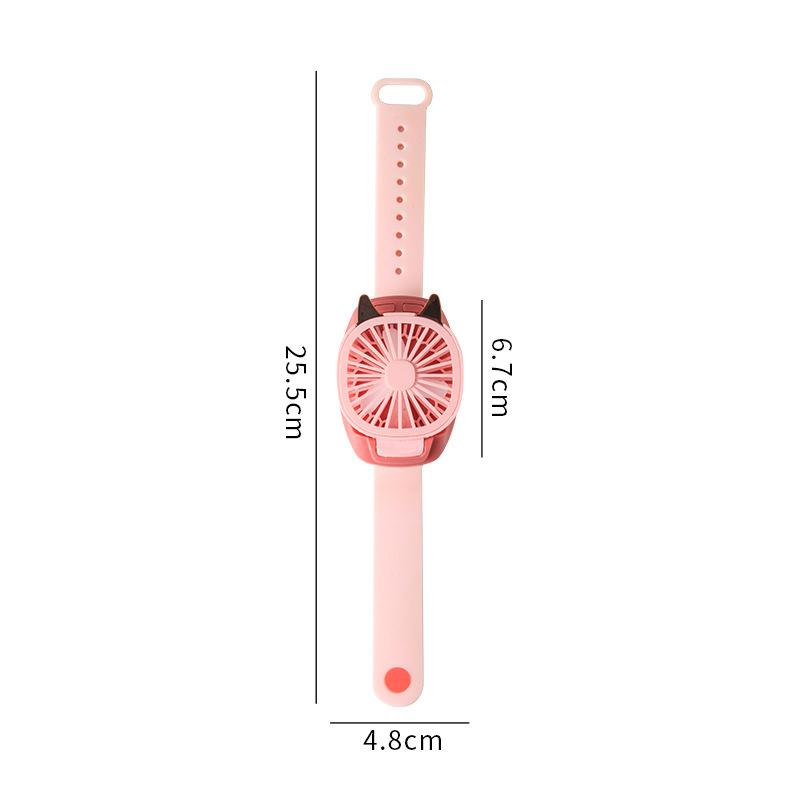 Watch Fan 1pcs Three-stage Wind USB Colorful Light Cartoon Mini Electric Fan Gift