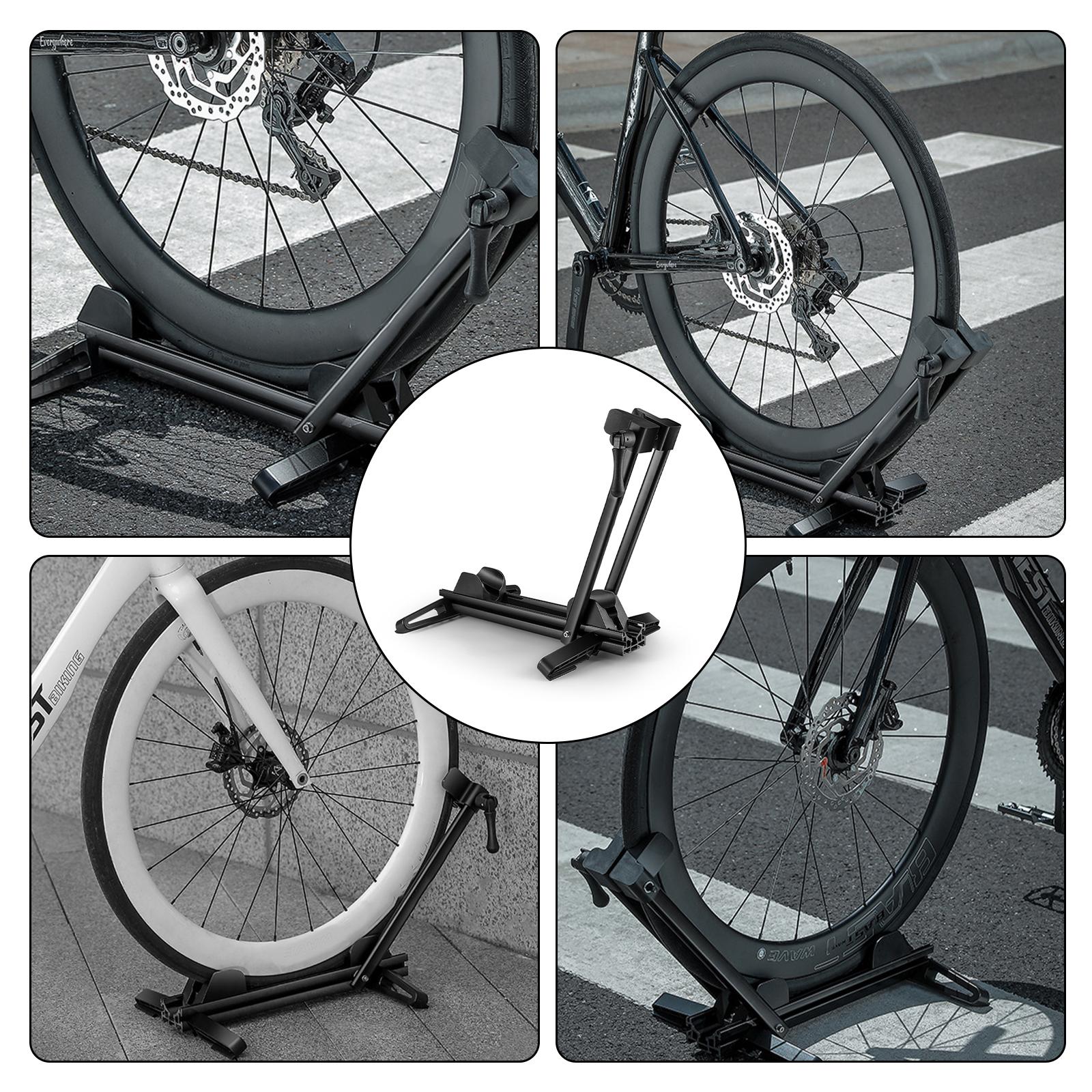 Foldable Bicycles Parking Rack Folding Indoor Parking Wheel Holder Adjustable Width Floor Stand Rack Display Stand