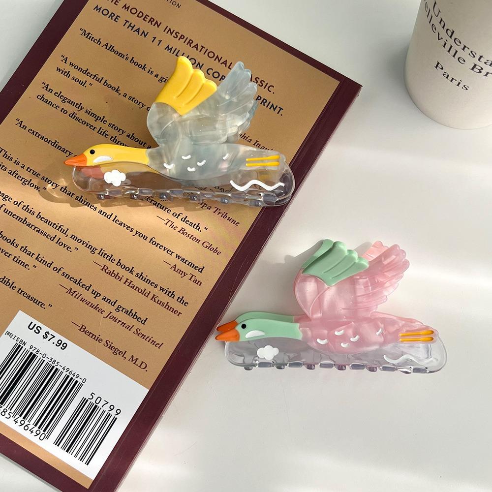 Cartoon Wild Goose Shark Clip Vintage Acetate Shark Clip Fashion Bird Hair Claw  Party