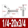 BSW / UNC 10#-24 1/4-20 Acciaio Inossidabile 304 A2 Viti Serrabili a Mano Bulloni a Farfalla Vite a Molla Regolabile