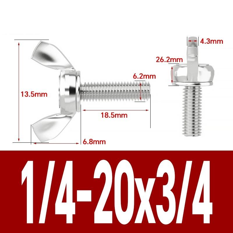 BSW / UNC 10#-24 1/4-20 Acciaio Inossidabile 304 A2 Viti Serrabili a Mano Bulloni a Farfalla Vite a Molla Regolabile