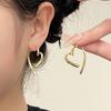 Stylish Heart Shaped Earrings Alloy Material Ear Studs Heart Ear Pendant Trendy Dangle Earring for Fashion Forward Women