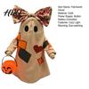 Soft Illuminated Ghost Statue Lighted Vintage Patchwork Ghost Halloween Light Up Quilted