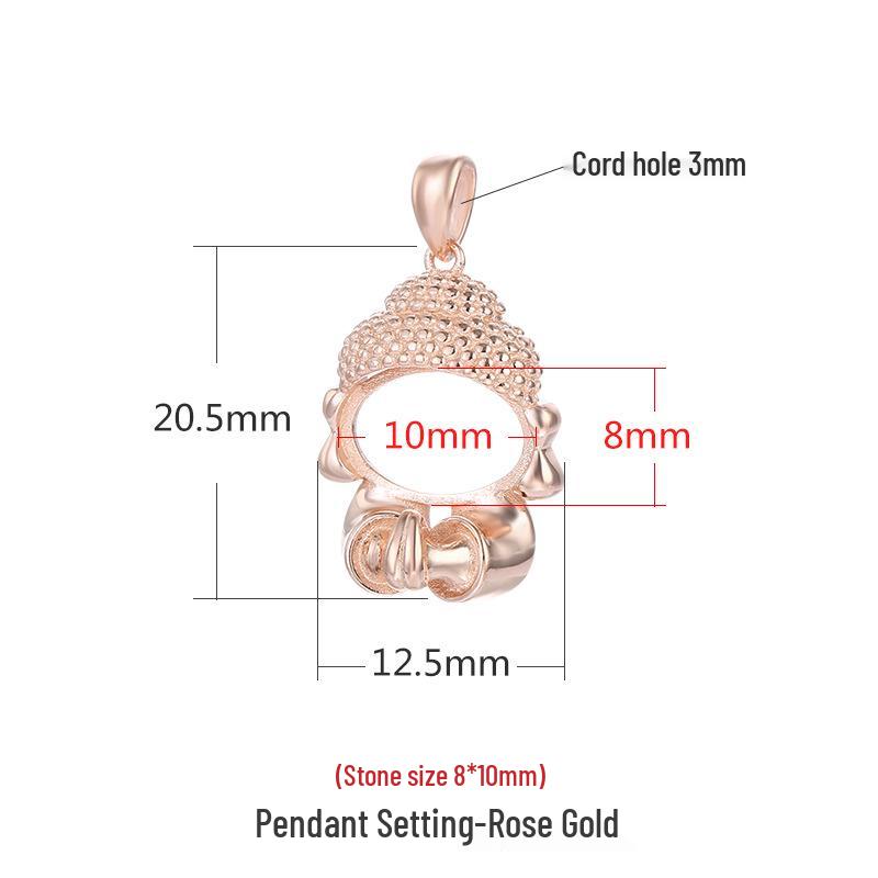 

S925 Sterling Silver Buddha & Guanyin Pendant Setting Necklace with Jade & Biyu Amber. 925 Silver