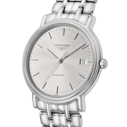 LONGINES Men's PRESENCE Watch L4.821.4.72.6 Automatic, Water Resistant, Sapphire Crystal, Gray Dial, Stainless Steel