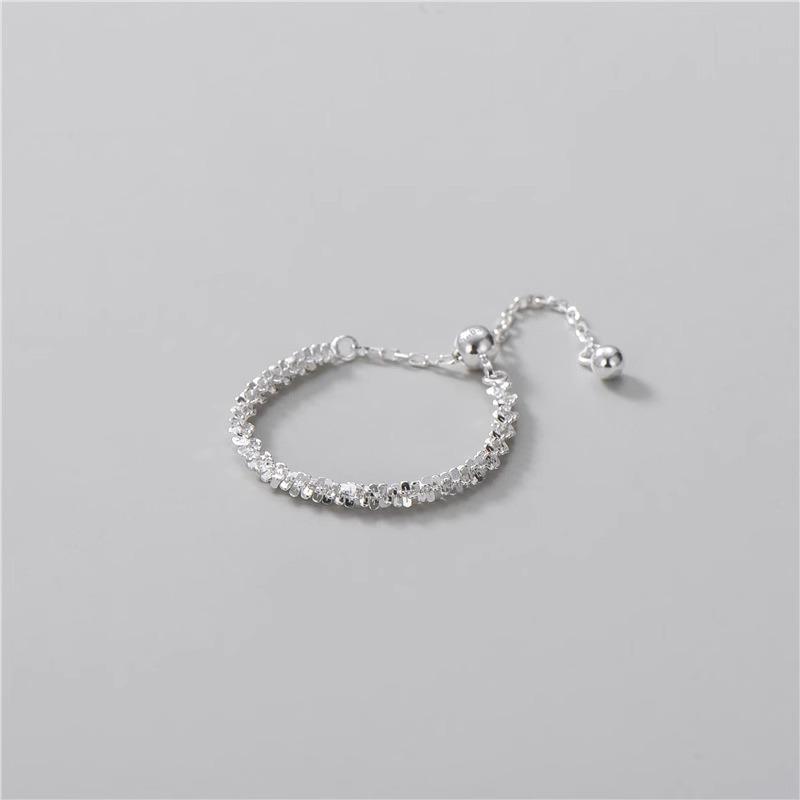 Round Bead Splicing Soft Chain Pull Ring Female Personality Niche Cold Wind Tassel Stacked Wearable Index Finger Ring Elegant Simple Women Rings