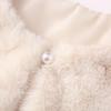 Girls' Faux Rabbit Fur Long-Sleeved Cape Coat