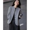 Demana New Chinese Style Fluffy Wool Blend Short Coat