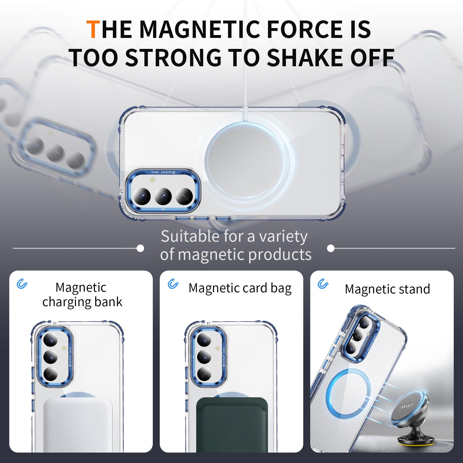 

For Samsung Galaxy A05s 4G Clear Phone Case with Lens Kickstand Cover Compatible with MagSafe Purple
